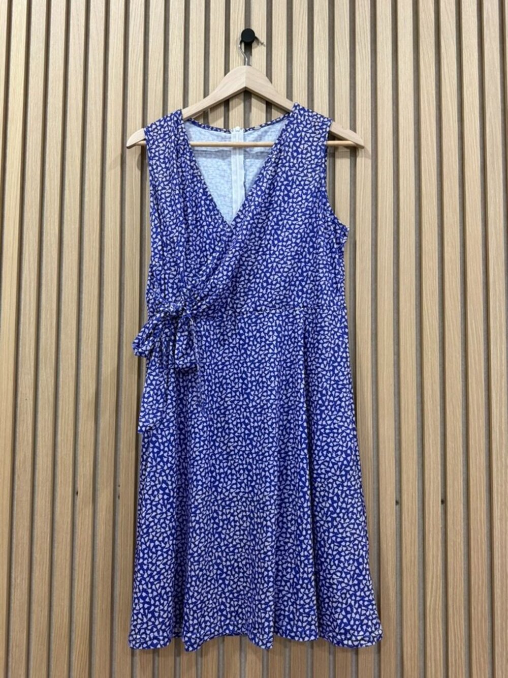 Purple Printed Wrap-Style Women's Dress